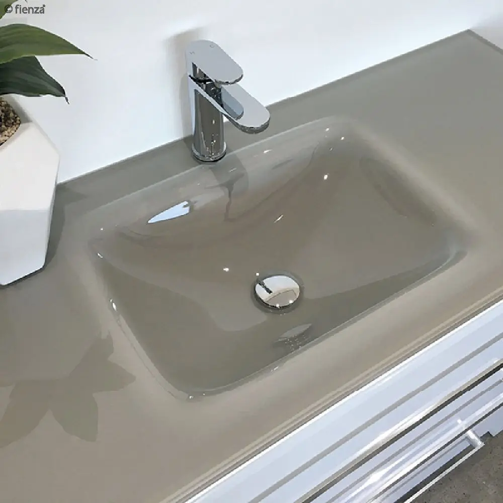 Grey Tempered Glass Countertop Bathroom Vanity Hl 1200g Buy Kamar Mandi Kesombongan