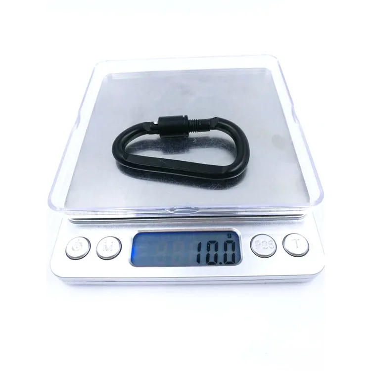 High Quality D Shape Flat Aluminum Snap Hook Screw Carabiner With Screw for Keychain