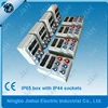 european standard IEC power board IP65 box with IP44 sockets, China supply weatherproof wall mounting power box