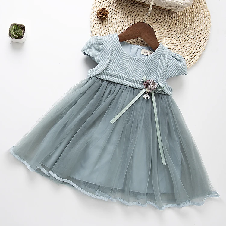 

Elegance 2019 child clothes woolen girls party dresses kids for autumn wear