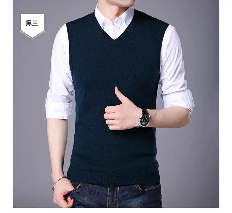 2018 New Knitting Patterns Sweater Vest Mens Wool Sweater Vests Knitted ...