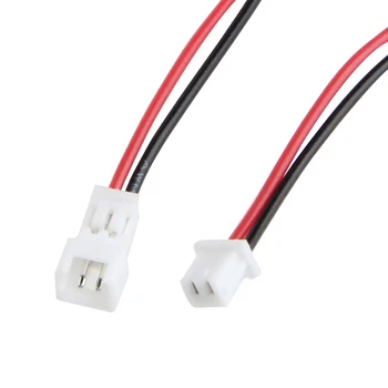 Vuniversum 2-Pin 2.0 PH JST Connector Cables – Male/Female, 10cm, 24AWG, PVC (Set Of 10cm Each)
