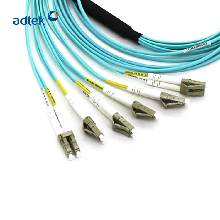 MTP câble duplex à plusieurs modes de fonctionnement Aqua Fiber Optic Patch Cord de LC au 50/125