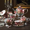 Vintage tea cup and saucer set ceramic coffee cups set for 6 persons