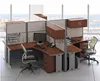Modern L Shape Glass Cubicle Walls Melamine Office Desk Partition (SZ-WST799)
