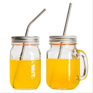 Eco friendly BPA free 8oz 16oz Factory High Quality Glass Water Fruit Juice Bottle Jam Honey Glass Mason Jar Bottle