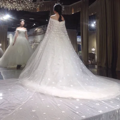 

2019 New style off-shoulder wedding gowns bridal long trailing wedding dress WD6115