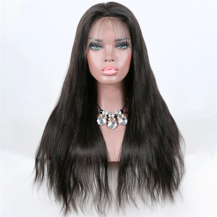 

20 inch popular style human hair yaki full lace wig chinese hair for women