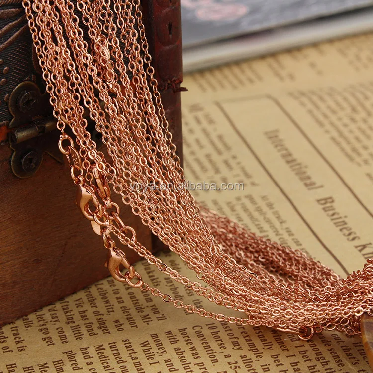 

BC1155 Fashion Thiny Rose Gold Plated Cable O Oval Chain Necklace with Clasp