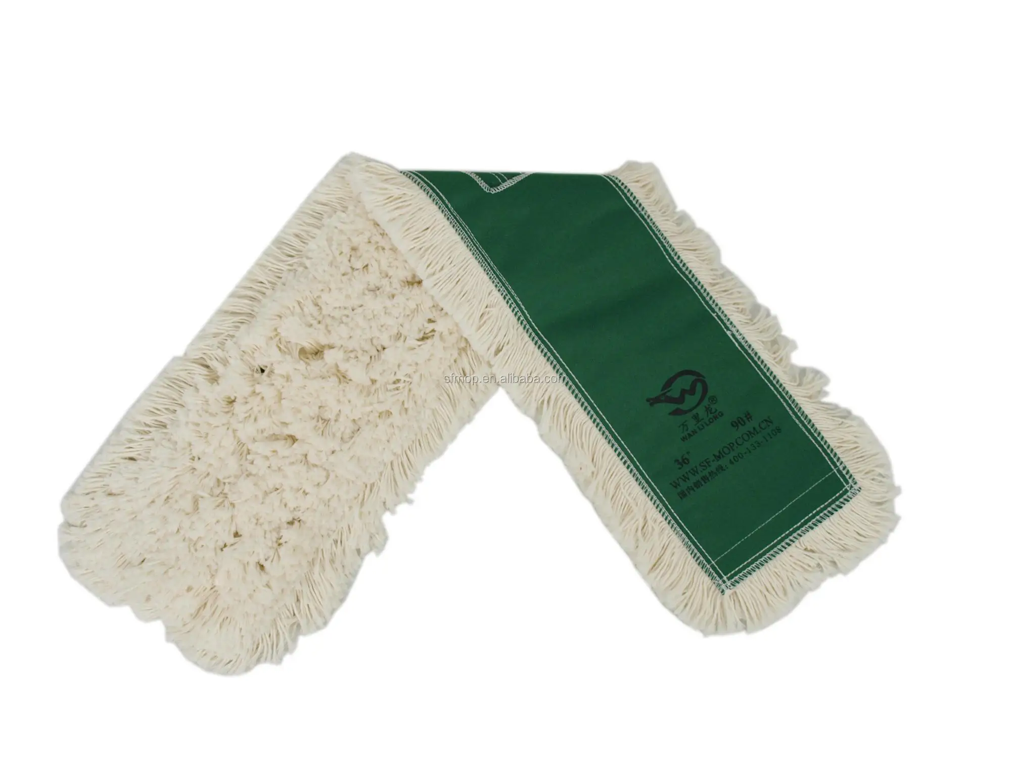 Cotton Dust Mop Cut Or Looped End Launderable Flat Mop With Aluminum