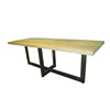 Extension Reclaimed Vintage Iron Metal Leg Ash Oak Pine Solid Wood Dinning Tables for Hotel Project