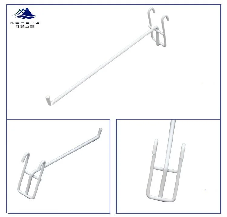 
Supermarket grid wall metal single clothing hook display 