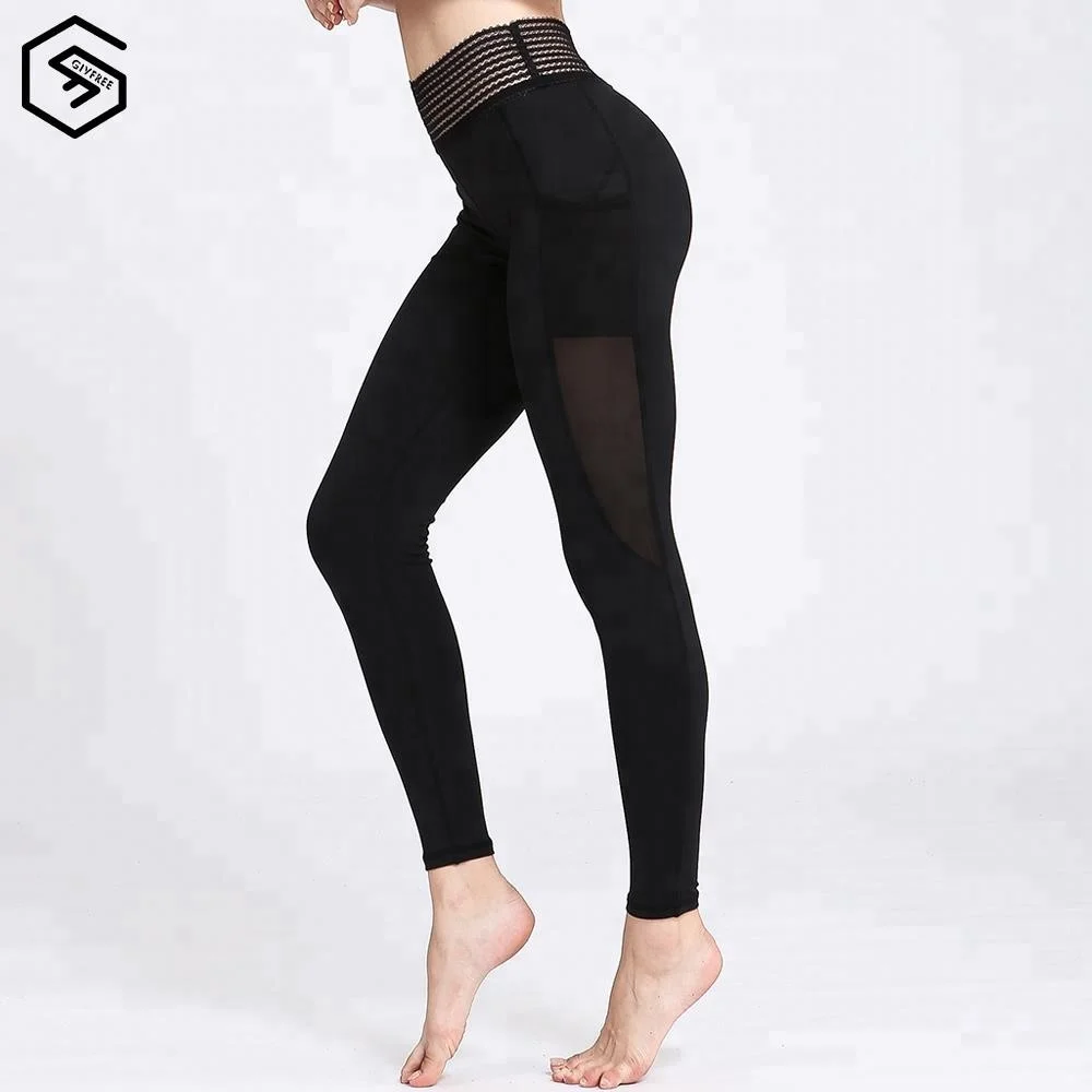 

High Waist Custom Yoga Pants with Pocket Women Leggings Workout Fitness, N/a