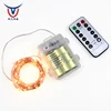 Waterproof 3AA Battery Operated 8 Mode Function 5M 50L Warm White Copper Wire Remote Control LED String Lights
