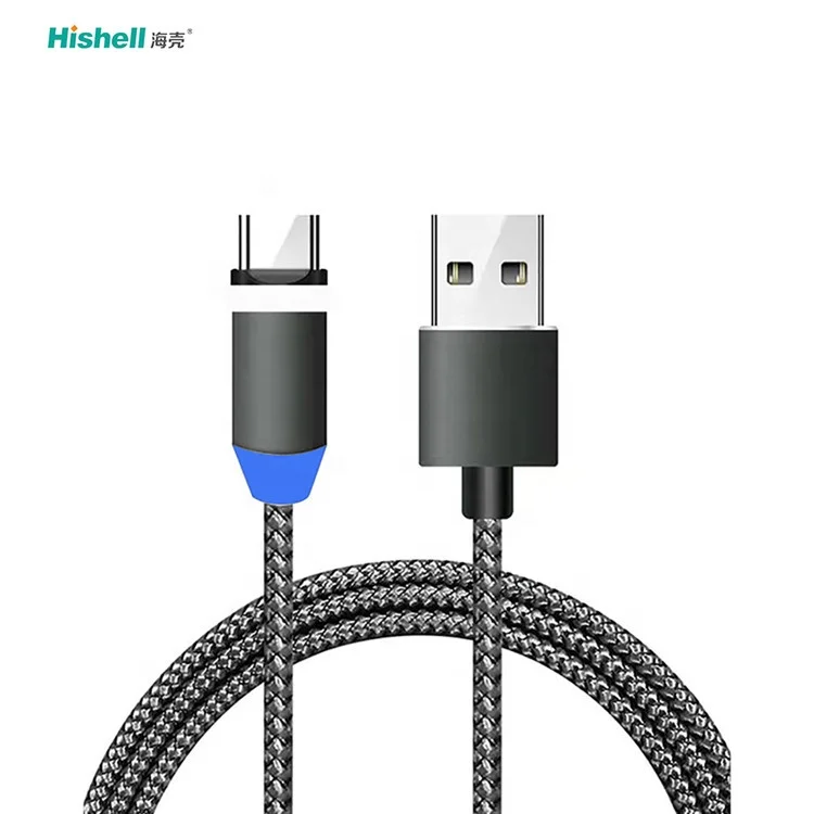 3 in 1 led Data magnet fast charging android Micro USB Type C phone charger Magnetic Cable