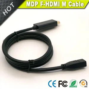 Customized Golden Mini Displayport female to HDMI male adapter cable in black