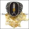 New Arrival Military Silver Delicate Engraved Nuclear Weapon Bomb Oval Signet Ring