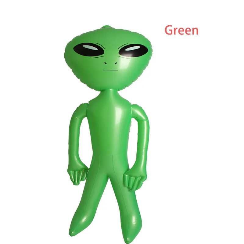 

Dropshipping  Alien Model Green Purple Blue ET Kids Adult Inflatable Toys Halloween Cosplay Party Supply Blow Up, As picture