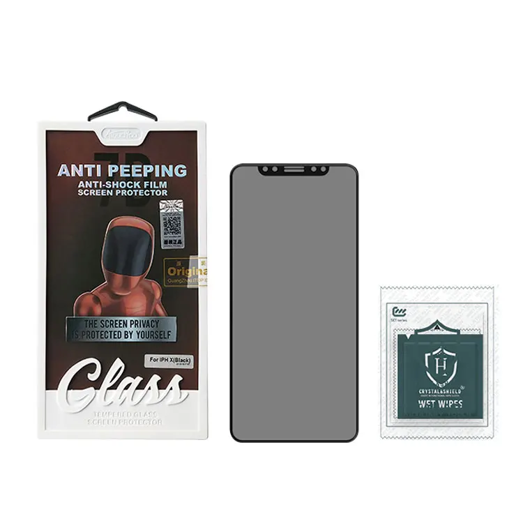 

ATOUCHBO Touch Full Cover Premium 7D Anti-spy Privacy Anti-shock Screen Protector for iPhone X, Black