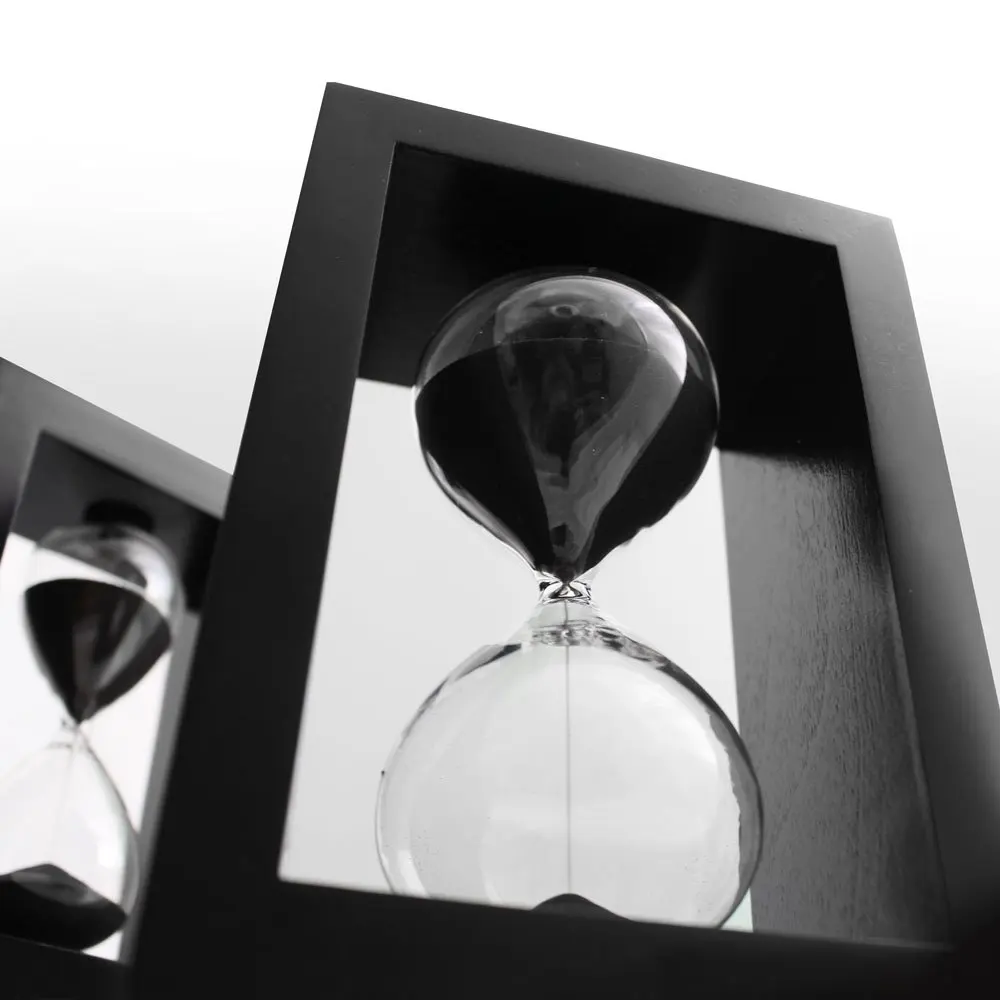 Sand Timer Hourglass Black Set, Time Management System, 60 minute/1 hour &a...