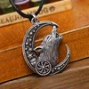 BC067 HuiLin Jewelry Slavic sign amulet necklace moon Wolf Head Spike pendant necklace