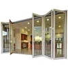 Wooden color glass folding door system