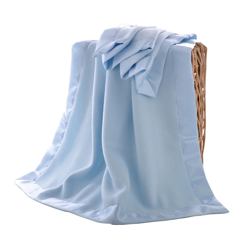 Super Soft 100% Polyester Microfiber Baby Fleece Blanket With Satin ...