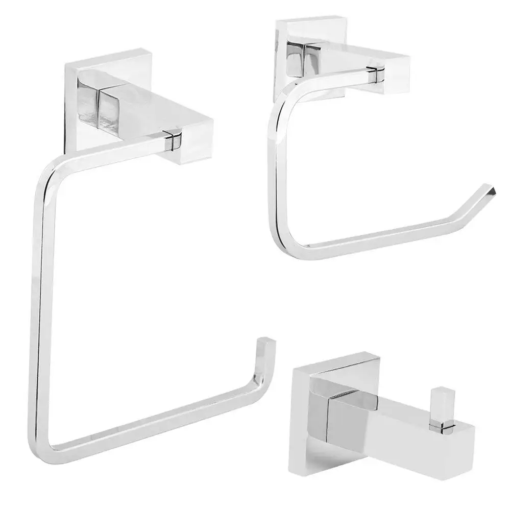 Yosoo 3 Sets Polished Chrome Hardware Bathroom Accessory Sets, Anti rust Wa...