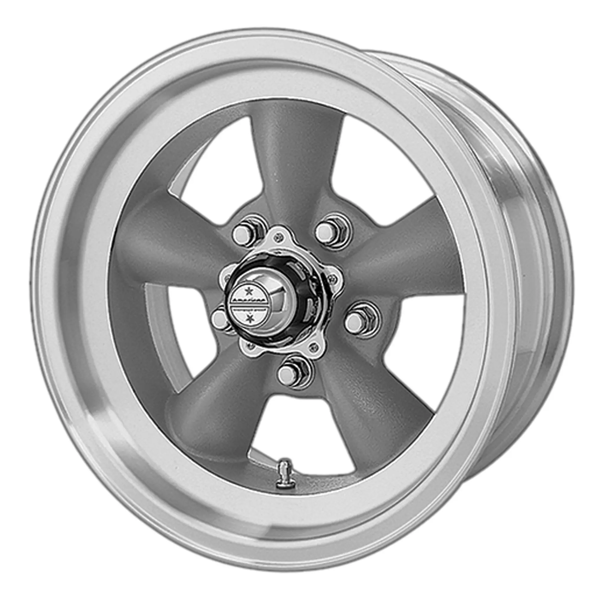 AMERICAN RACING TORQ THRUST D TORQ THRUST GRAY W/MACH LIP TORQ THRUST D 15x7 5x120.65 TORQ THRUST GRAY W/MACH LIP (-6 mm)