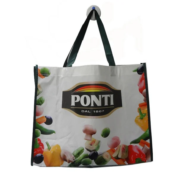 Custom non woven shopping bag with full logo printing pp shopping bag