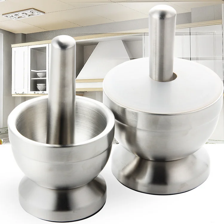 Mortar And Pestle Stainless Steel 304 Cast Iron Mortar And Pestle Set