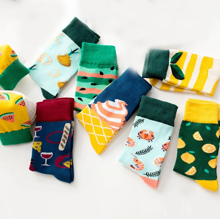 China new design winter sox wholesale custom cotton fashion socks compression dress happy funny crew socks for women tube socks