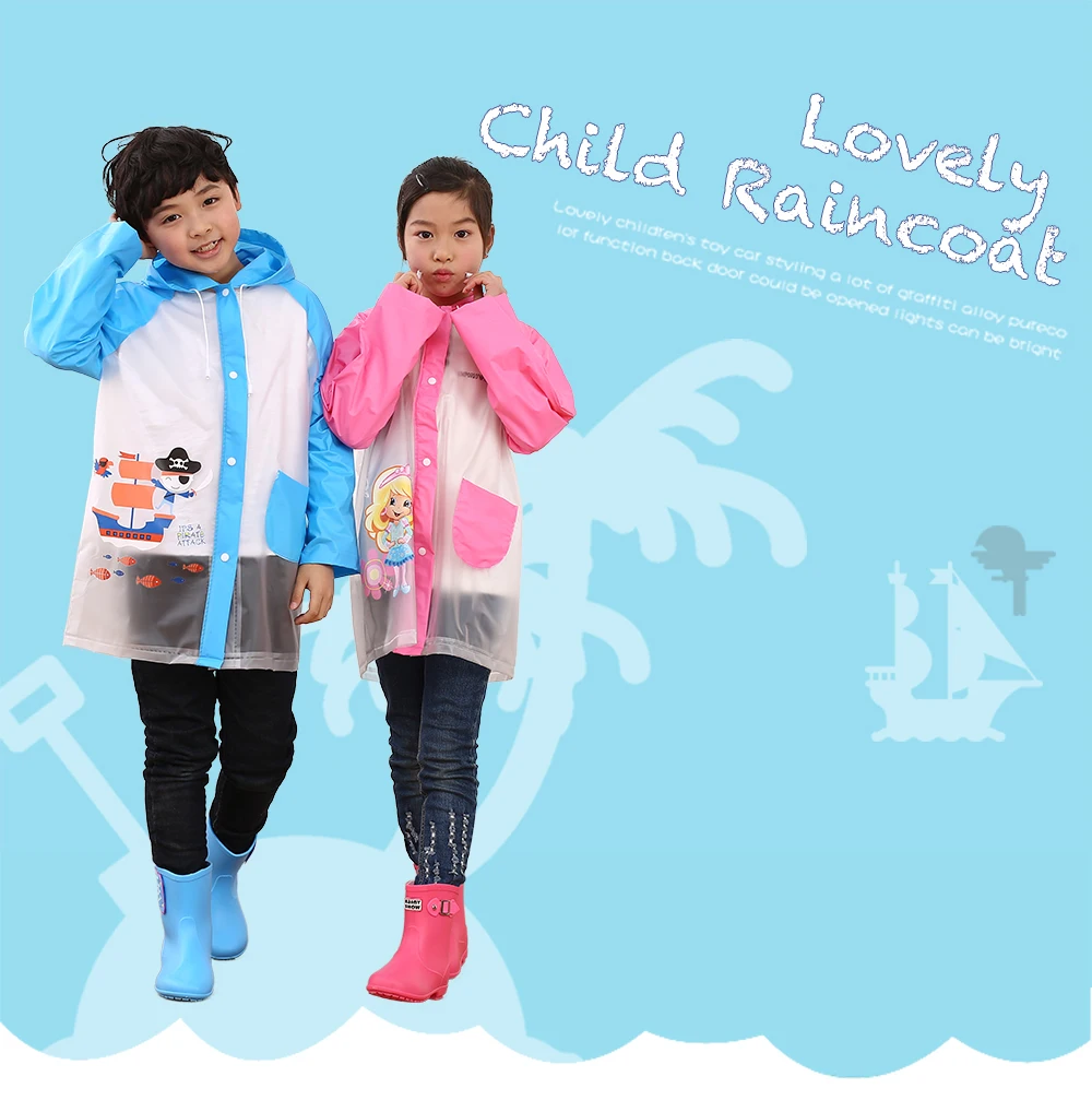 Hikingblue Pvc Cartoon Waterproof Childrens Rain Coat For Kids