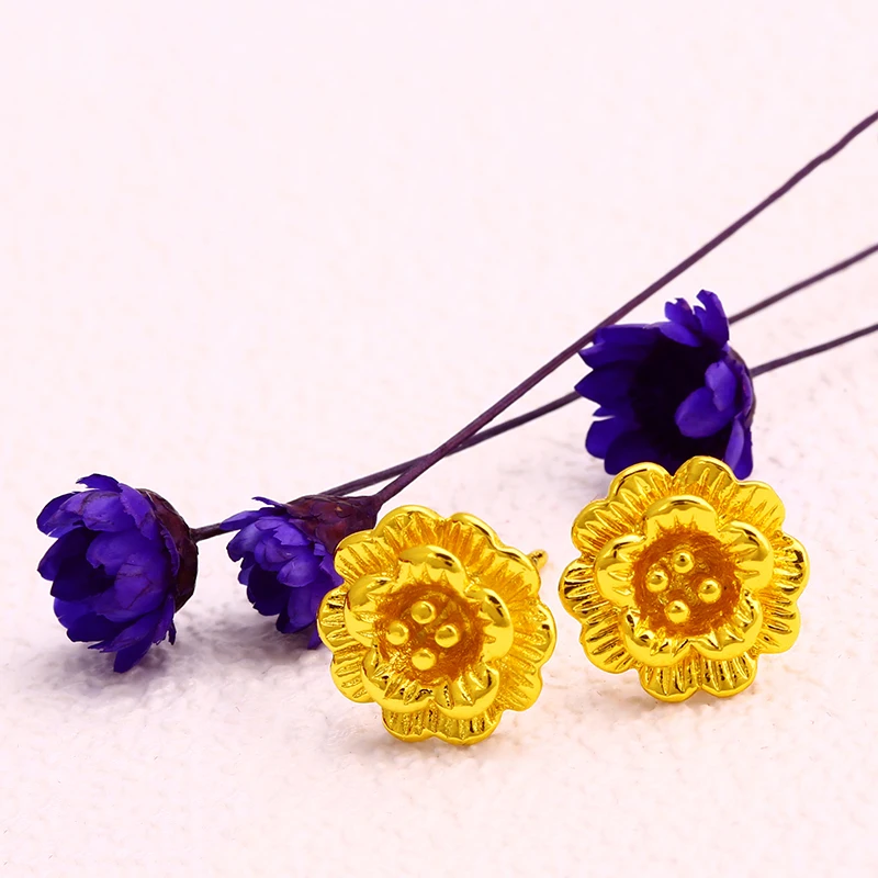 

Xuping gold 24K gold jewels flower fashion design earrings for women