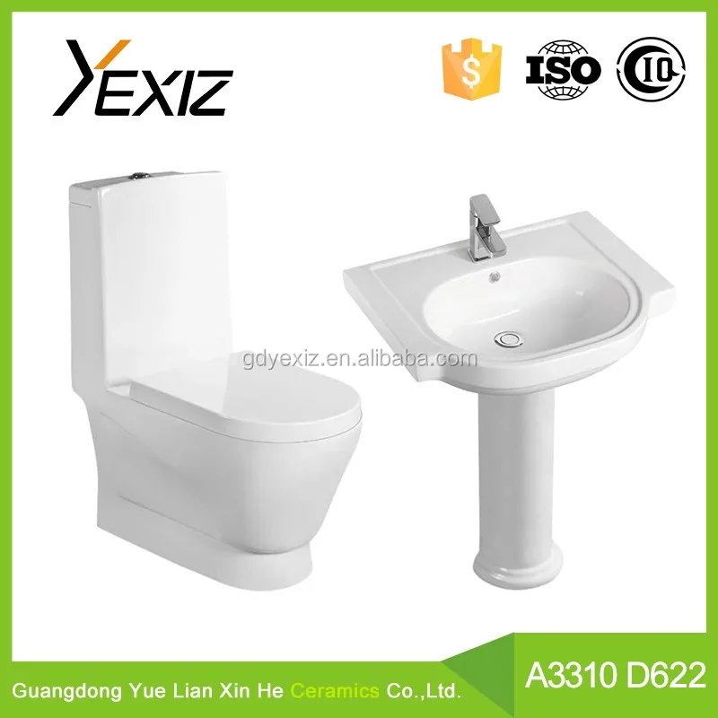 
B1102&D601 chaozhou ceramic cheap two piece set toilet basin 