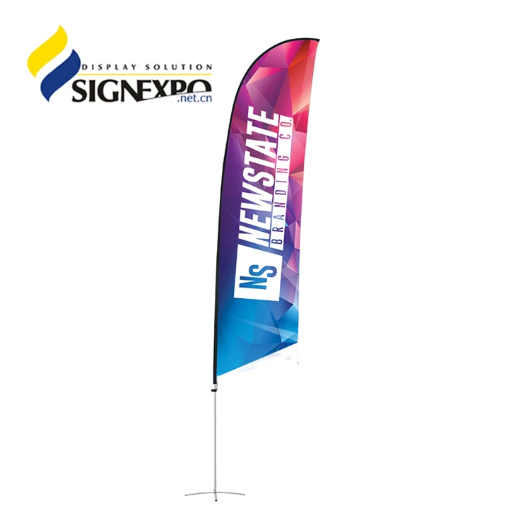 
Knitted polyester custom printing flex frame hand flag Outdoor banners marketing displays banner 