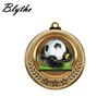 China Manufacture blank Custom antique cheap 3D award metal Soccer Sports ribbon medals and awards