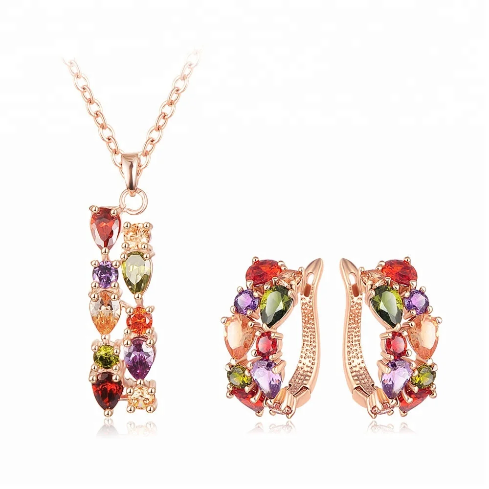 

Solid Gold Jewelry Mona Lisa Australia Crystal Jewelry Set, Multi