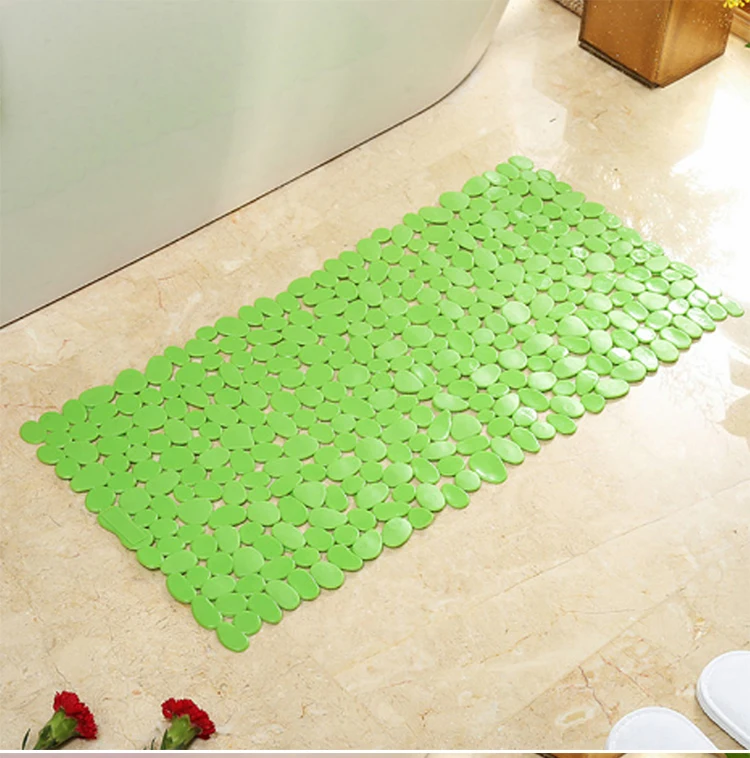 Pvc Non Slip Bath Mat Mildew Resistant Pebbles Shower Mat With Non Slip