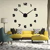 China factory new products quartz clocks fashion watches 3d big wall clock mirror sticker diy modern design decor