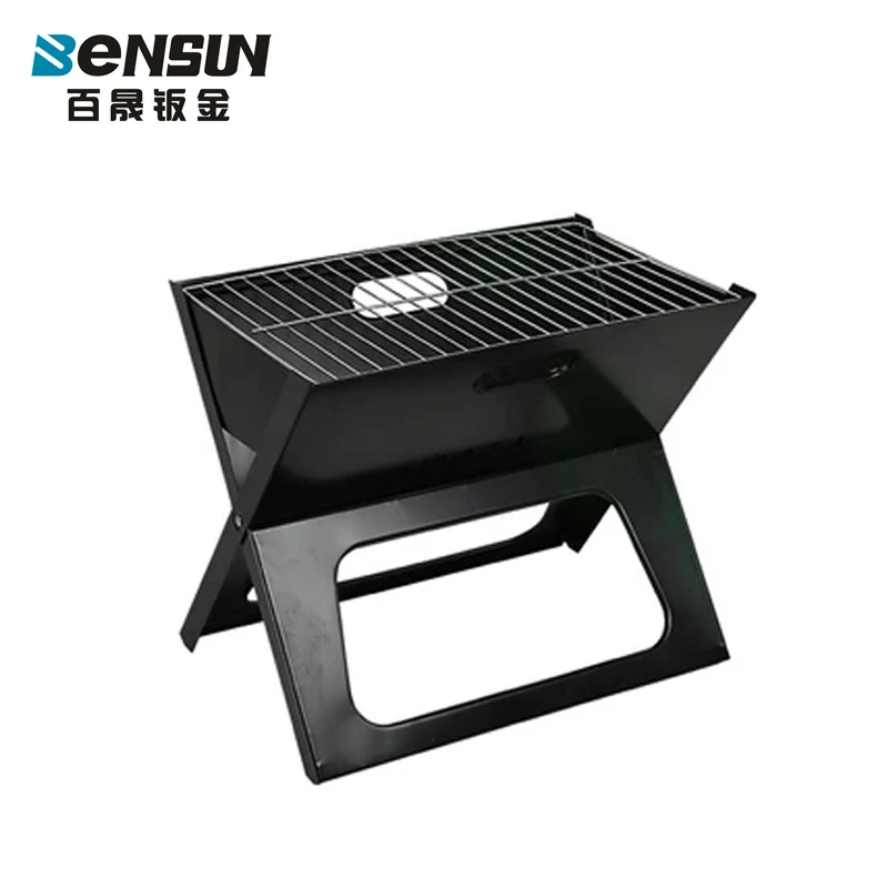 

New portable Folding X shape laptop charcoal portable grill, Black