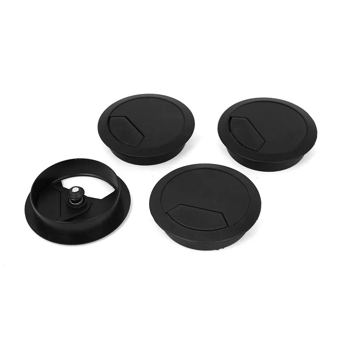 Buy 3 Pcs Black Round Plastic Computer Desk Grommet Cable Hole