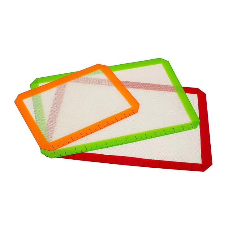 

2019 Amazon Top Seller New Design 3PCS Measuring Silicone Kitchen BBQ Tools Baking Heat-proof Pot Mat Cookie Set, Red;green;orange
