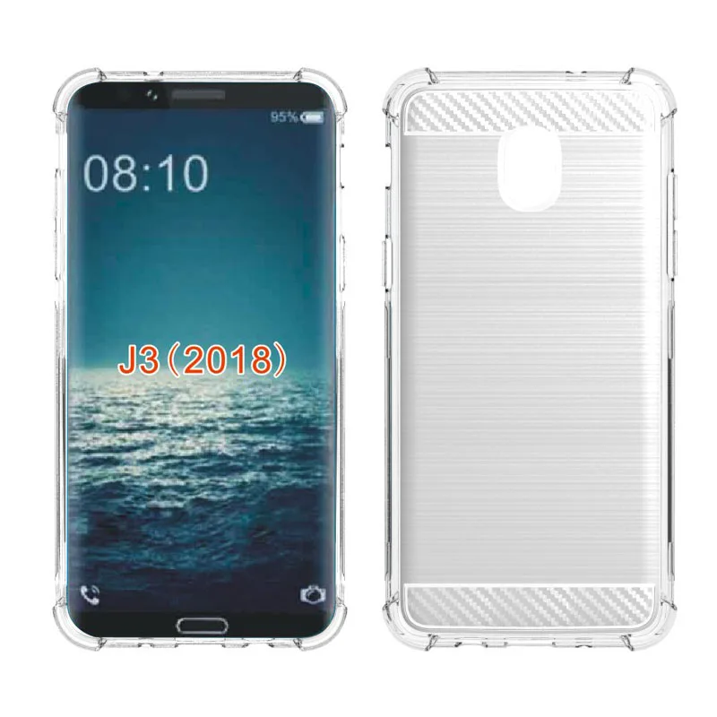 newstyle Carbon Fiber Cover soft Tpu Brushed case For Samsung Galaxy J3 2018