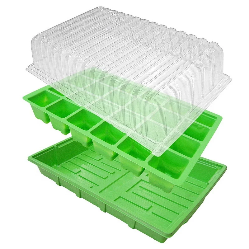 

24-Cell Basic Propagator Seedling Starting Green House Grow Kit Garden Seedling Starter Trays, Picture shows