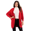5859 New autumn and winter women's loose bat sleeve knit cardigan solid color long shawl coat