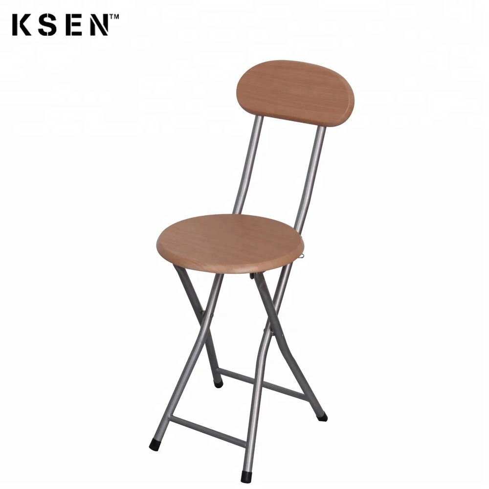 Portable Living Furniture Metal Wood Folding Chair Wholesale 7343n