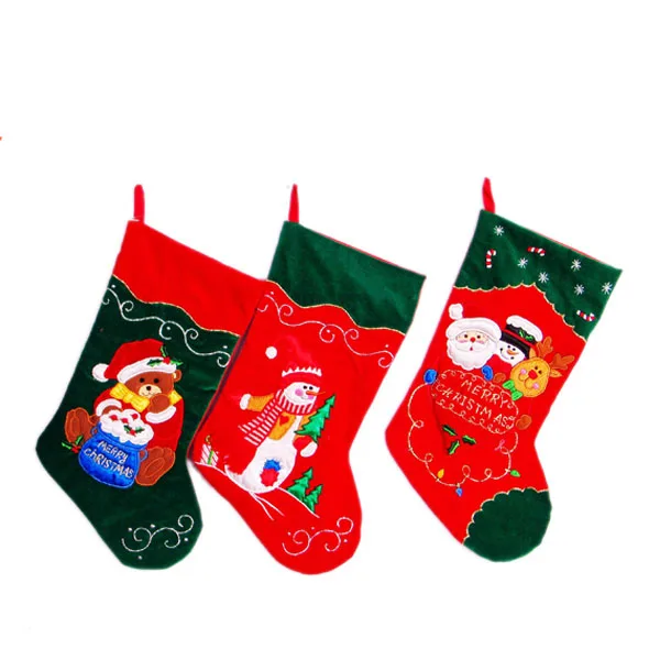 
Wholesale custom christmas santa sock decoration 