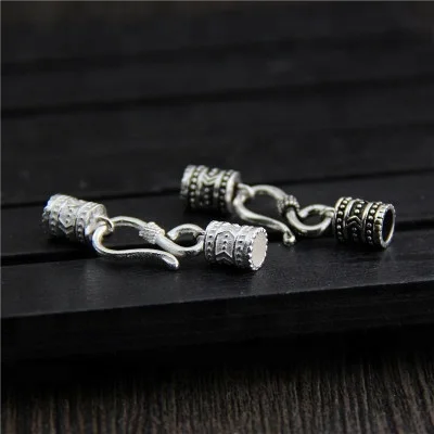 

925 Sterling Silver Accessories DIY Necklace Bracelet Clasp Buckle Pure Silver Carved Connectors Clasps Clips