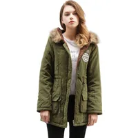 

Winter New Fur Collar Hooded Thick Jacket Multi Color Outerwear Women Winter Coat